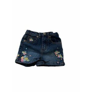 Arizona Jean Company Baby‎ Girls Size 12m Blue Denim Floral Design Shorts